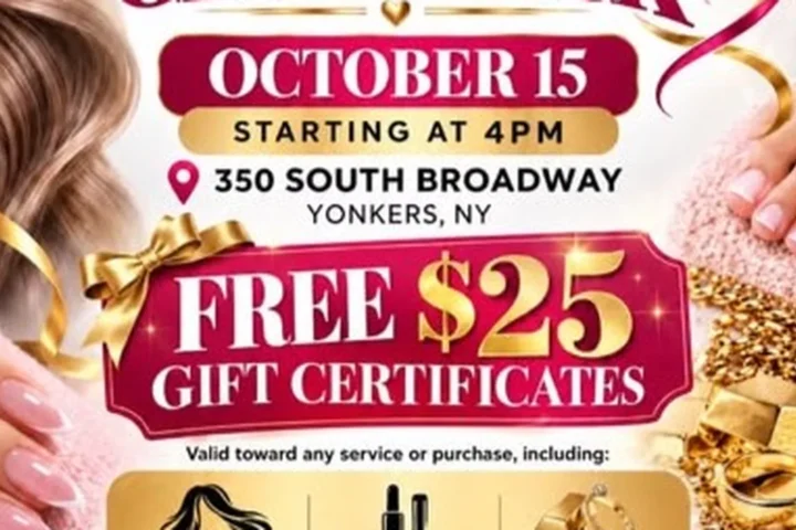 Gigi's Beauty Salon Unisex: free gift certificates on October 15 from 4 PM