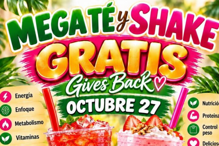 Mega tea and shake free at Club de Nutricion Body Fit on October 27