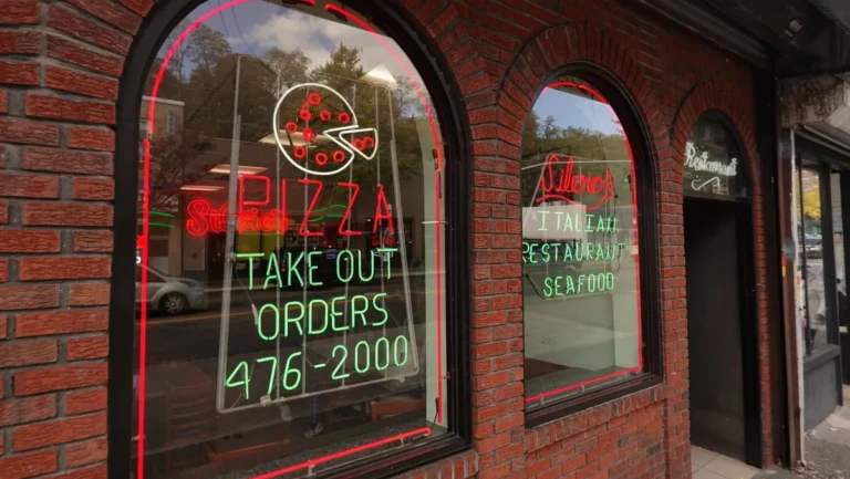 Brick storefront of Silvio's Italian Restaurant on South Broadway